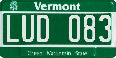 VT license plate LUD083