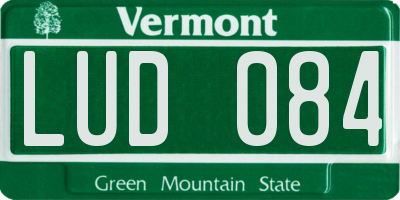 VT license plate LUD084