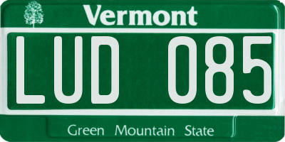 VT license plate LUD085