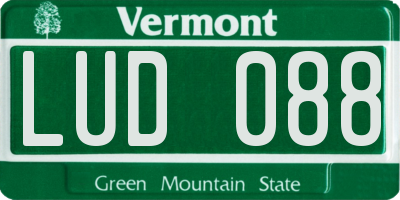 VT license plate LUD088
