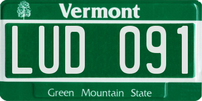 VT license plate LUD091