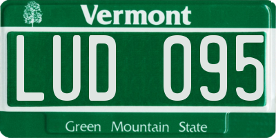 VT license plate LUD095