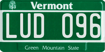 VT license plate LUD096