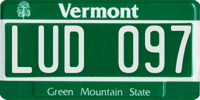 VT license plate LUD097