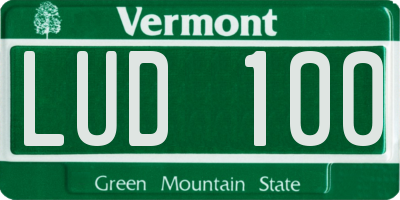 VT license plate LUD100
