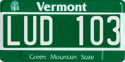 VT license plate LUD103