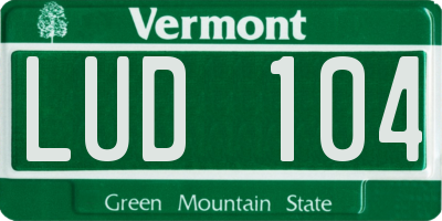 VT license plate LUD104