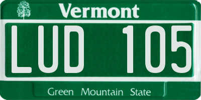 VT license plate LUD105