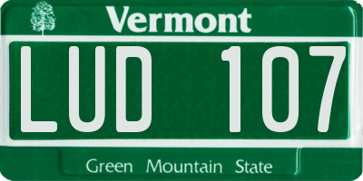 VT license plate LUD107