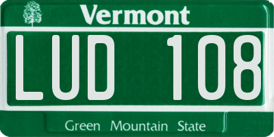 VT license plate LUD108