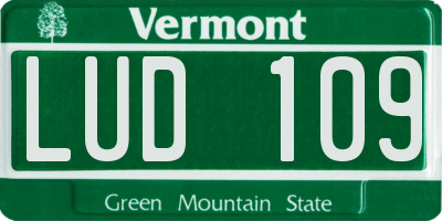 VT license plate LUD109
