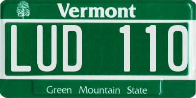 VT license plate LUD110