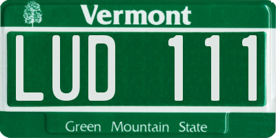 VT license plate LUD111