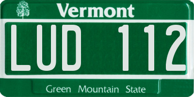 VT license plate LUD112