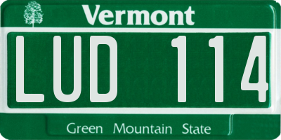 VT license plate LUD114