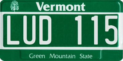 VT license plate LUD115