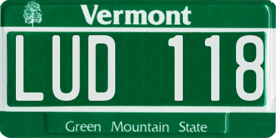 VT license plate LUD118