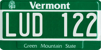VT license plate LUD122