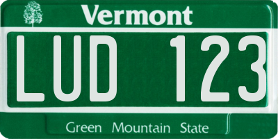 VT license plate LUD123