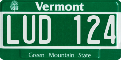 VT license plate LUD124