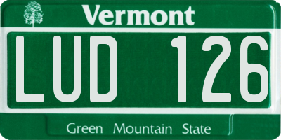 VT license plate LUD126