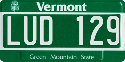 VT license plate LUD129