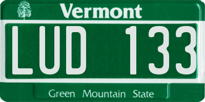 VT license plate LUD133