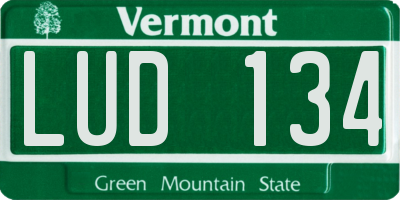 VT license plate LUD134