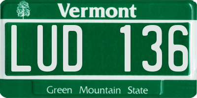 VT license plate LUD136