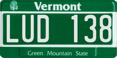 VT license plate LUD138