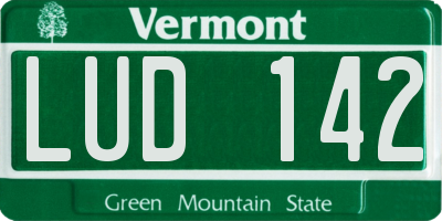 VT license plate LUD142