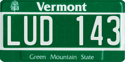 VT license plate LUD143