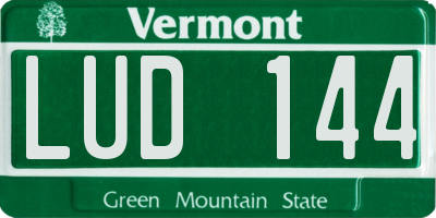 VT license plate LUD144