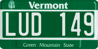 VT license plate LUD149