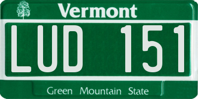VT license plate LUD151