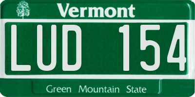 VT license plate LUD154