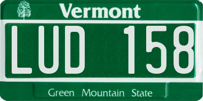 VT license plate LUD158