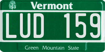 VT license plate LUD159