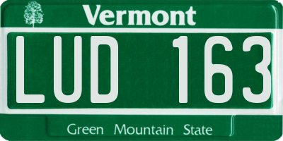 VT license plate LUD163