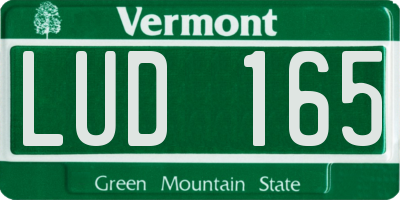 VT license plate LUD165