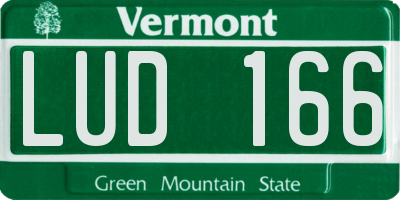 VT license plate LUD166