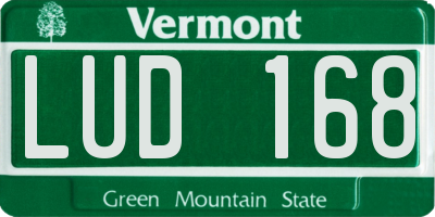 VT license plate LUD168