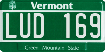 VT license plate LUD169