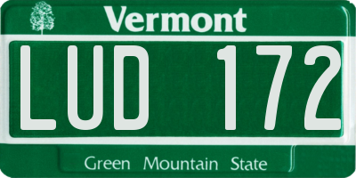 VT license plate LUD172