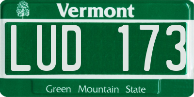 VT license plate LUD173