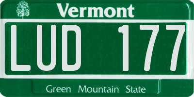 VT license plate LUD177