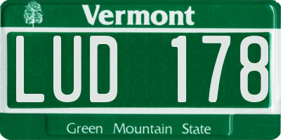 VT license plate LUD178