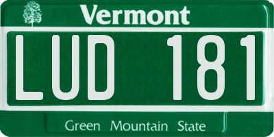VT license plate LUD181