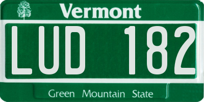 VT license plate LUD182