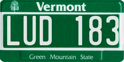 VT license plate LUD183